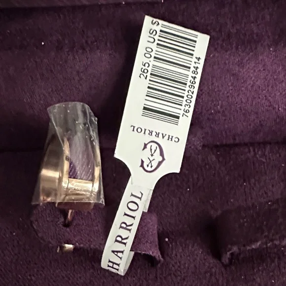 Charriol luxurious purple cable and gold stainless steel huggie earrings